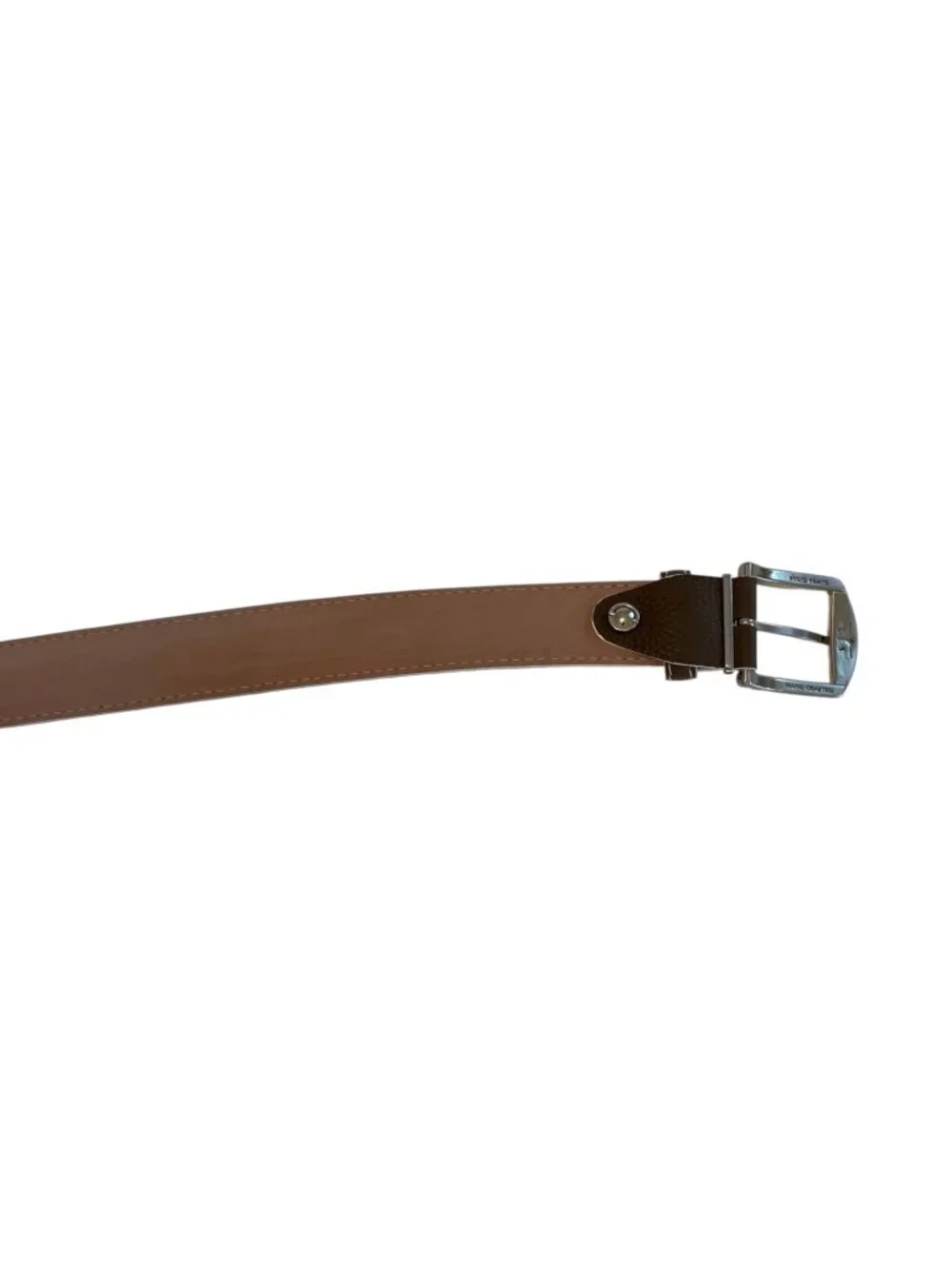 L.E.N. LEN Men's Genuine French Calf Leather Belt Brown with Pebble Grain USA 46